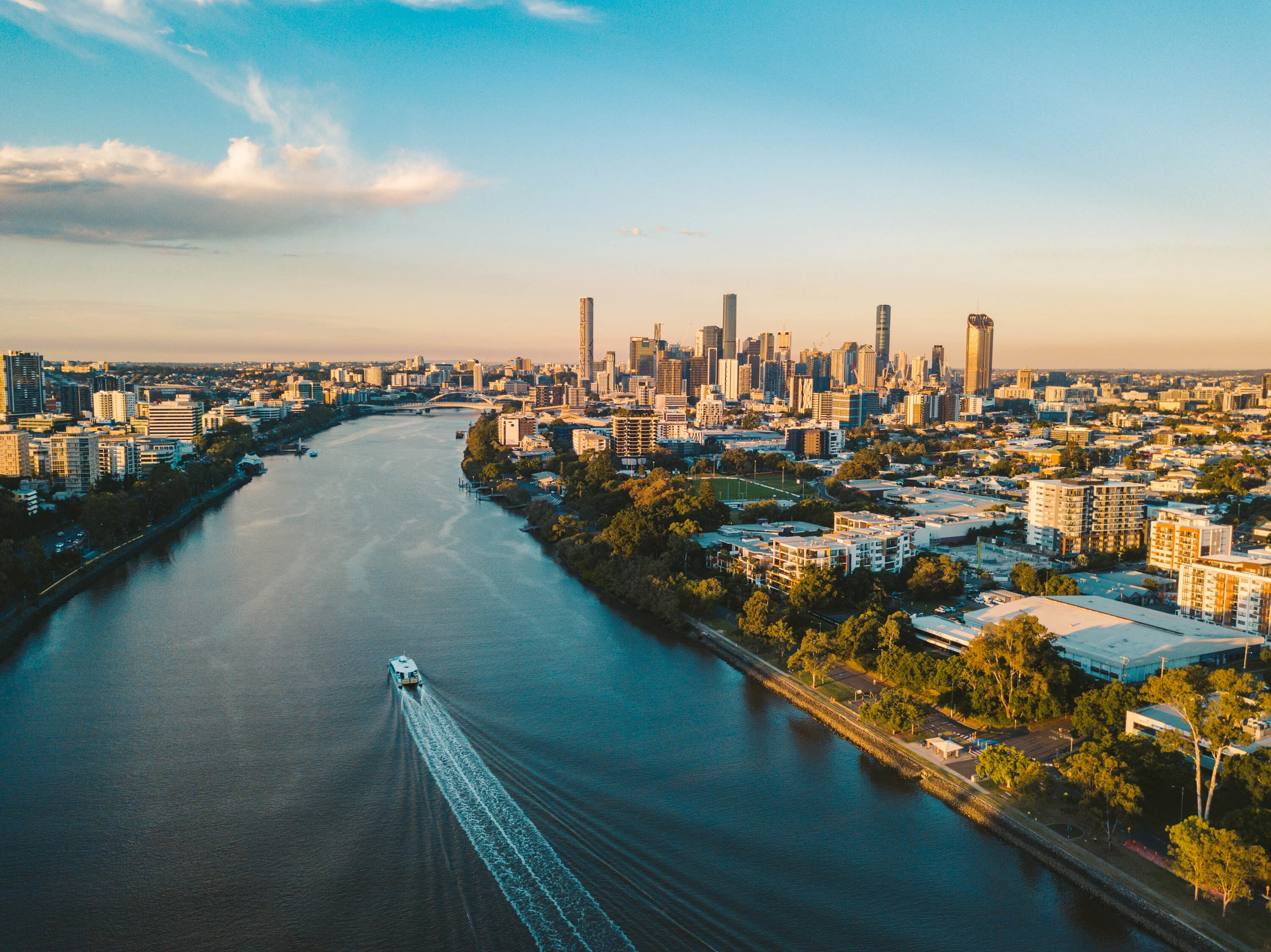 Brisbane River with a CityCat ferry