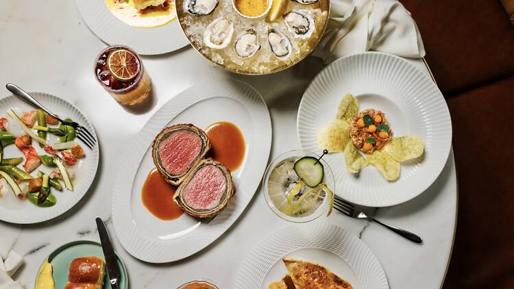 Dishes at Sky Room at Fairmont Breakers Long Beach