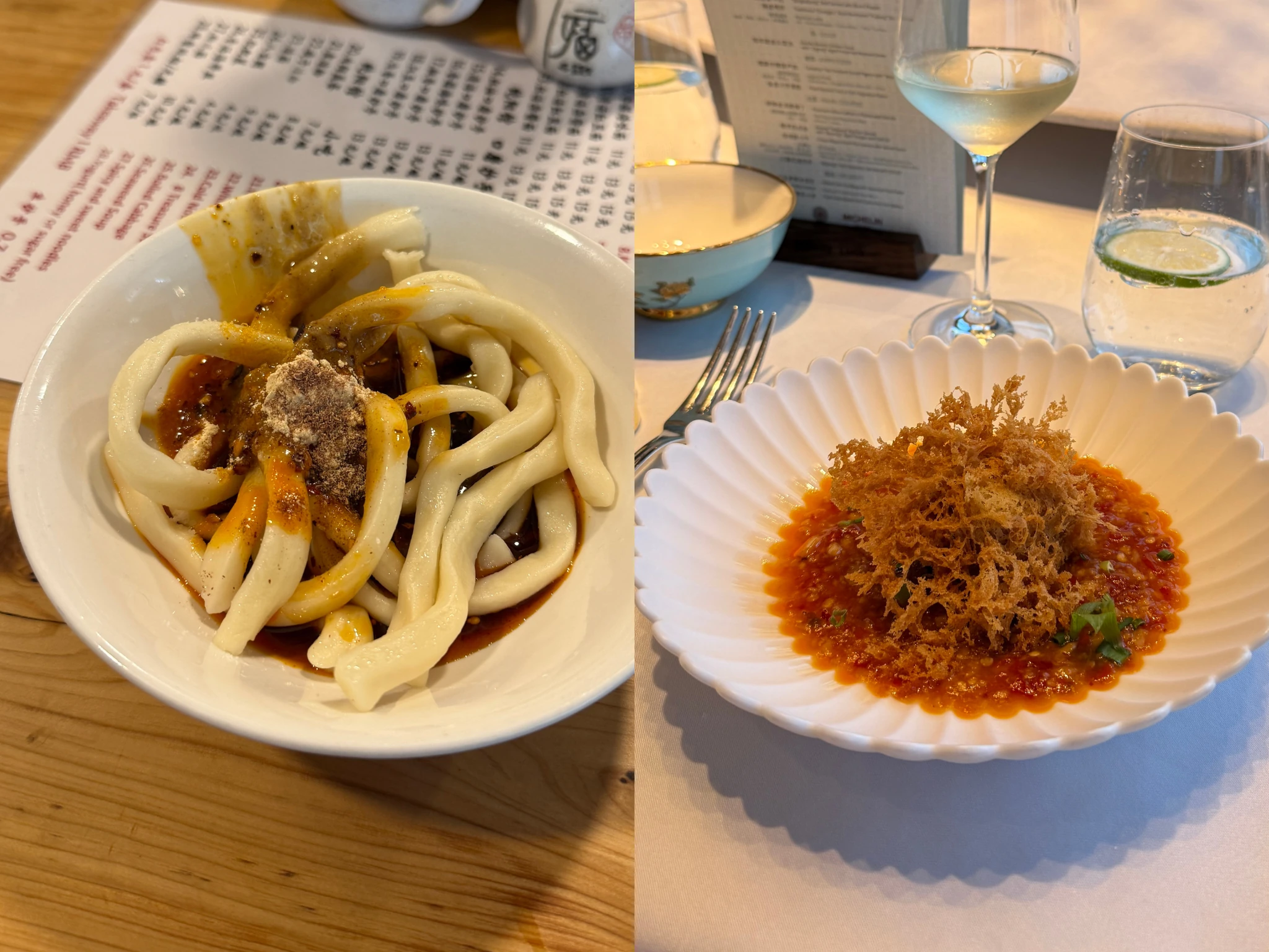 Tang Shui Mian (left) | Infinite Luck fried yam (right)