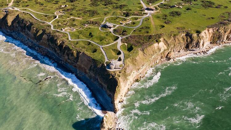 The Pointe du Hoc, historic site of the Normandy D-Day landings during WWII