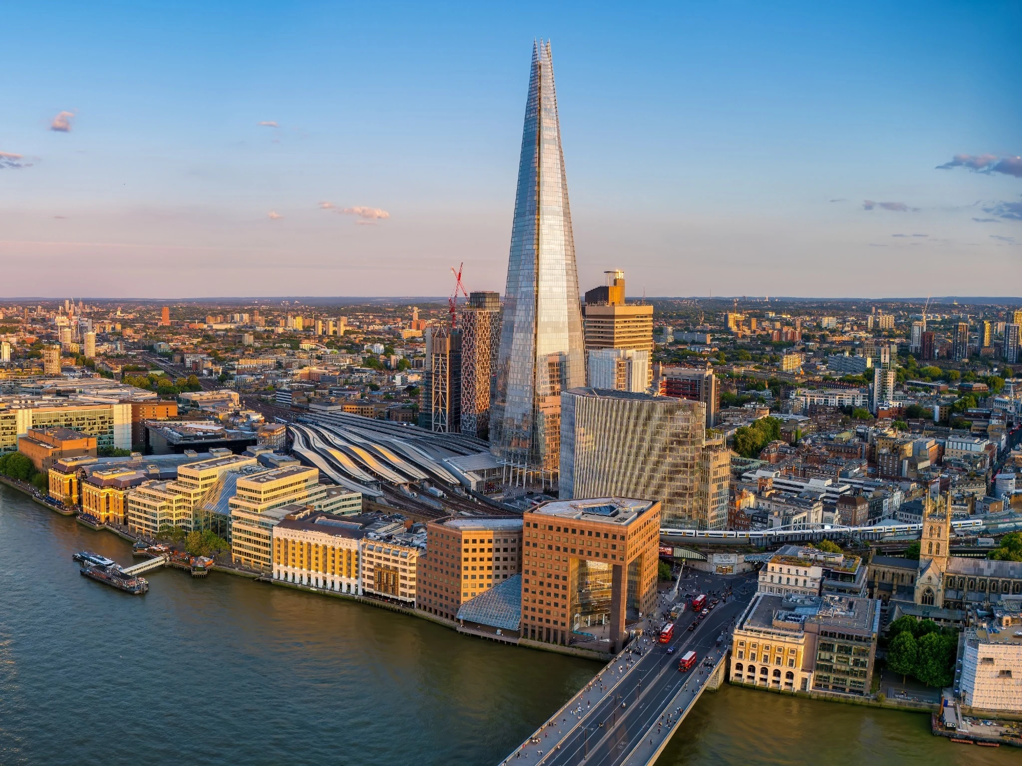 Aerial view of London Bridge