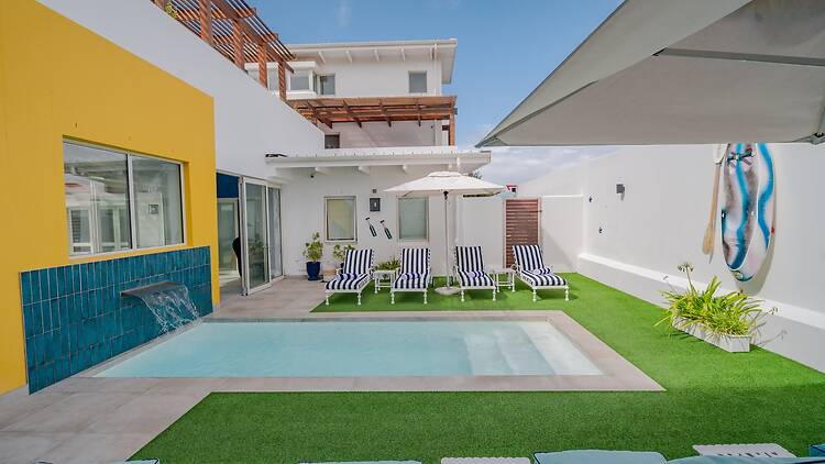 Pool and courtyard at One Marine Drive