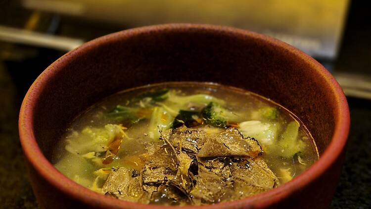 The clear duck soup at Yyaki, part of the nine-course menu