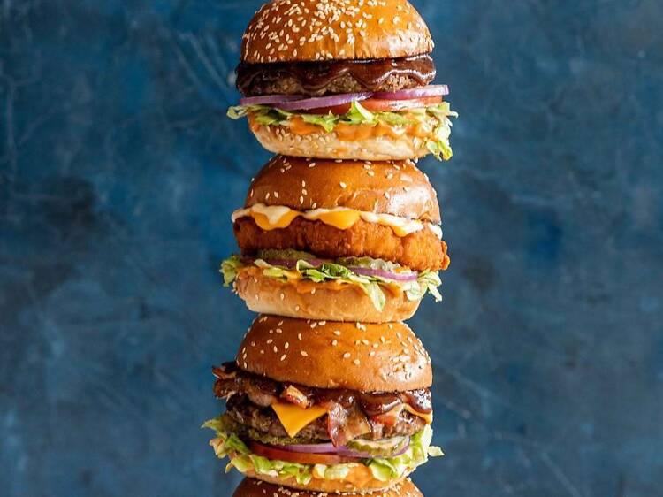 Ribs & Burgers burger stack Ribs & Burgers