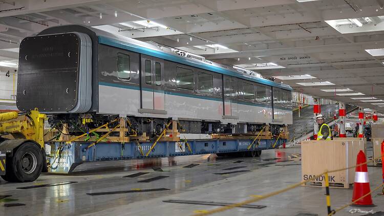 Sydney Metro – Western Sydney Airport Line train train being built and transported for use