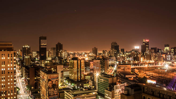 Johannesburg South Africa CBD view at night