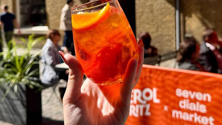 Seven Dials Market Aperol Spritz An Aperol Spritz at Seven Dials Market
