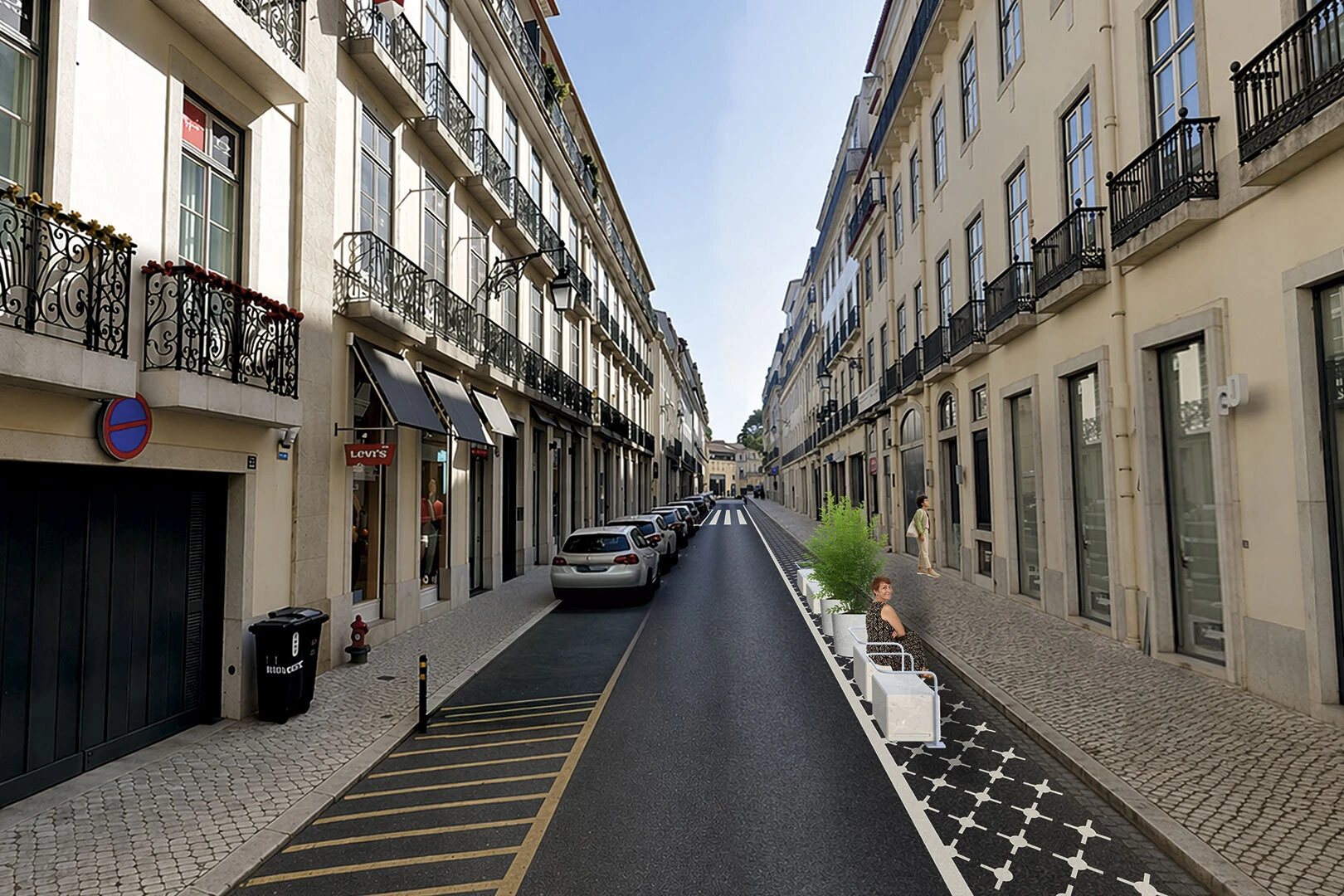 Projec&ccedil;&atilde;o da Rua Ivens depois da interven&ccedil;&atilde;o Viva a Rua