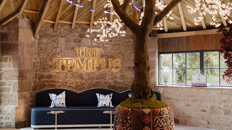 Interior view of lounge area at The Tempus hotel in Northumberland