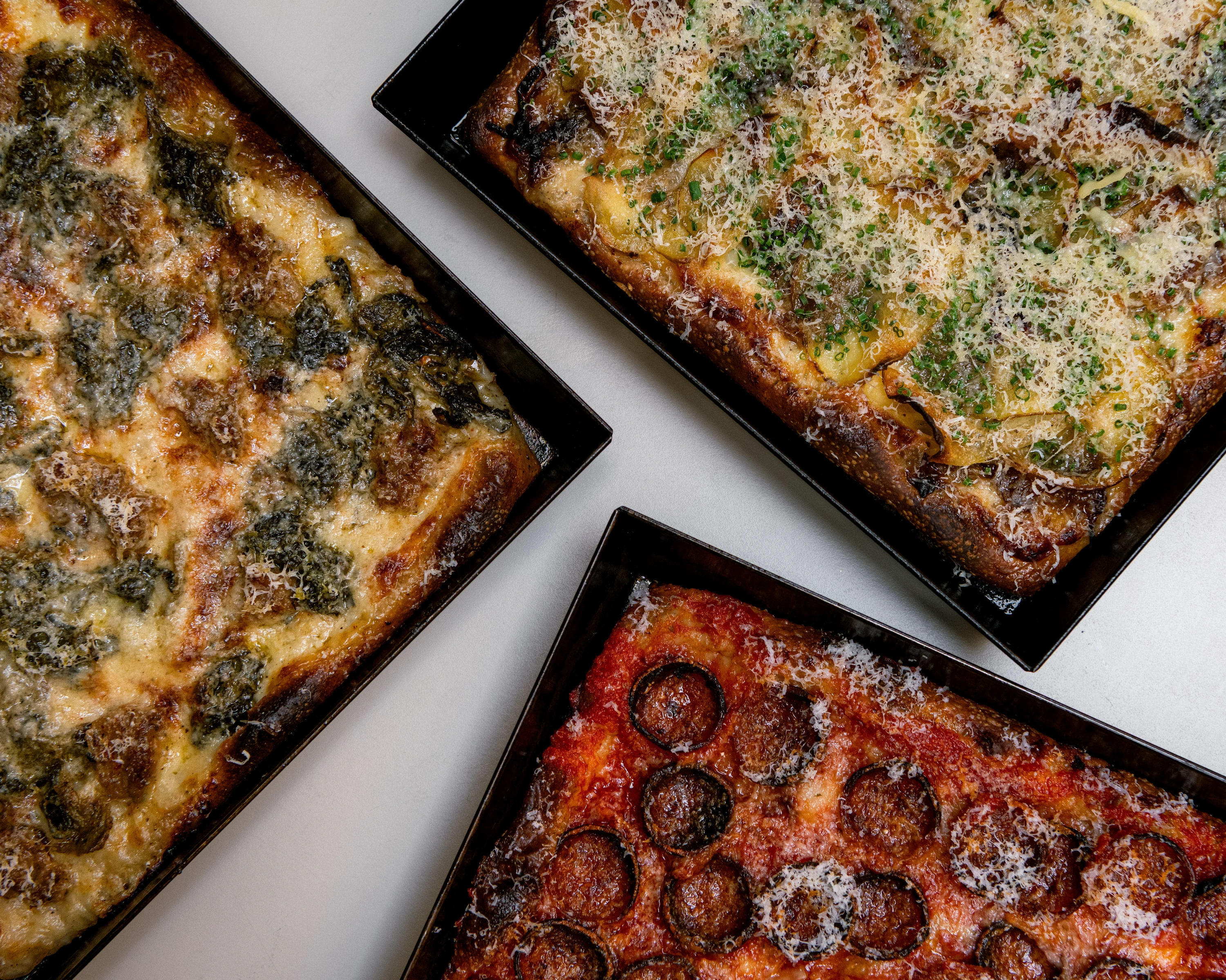 Pizzas on the menu at Five Feet 