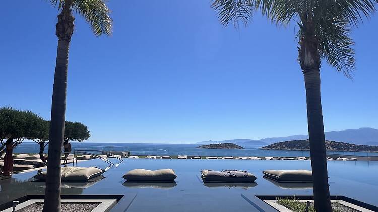 Infinity pool at Minos Palace Resort, Crete