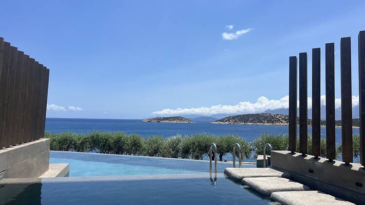 The pool in the Infinity Lagoon Suite, Minos Palace Resort, Crete