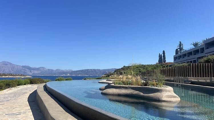 The lagoon pool at Minos Palace