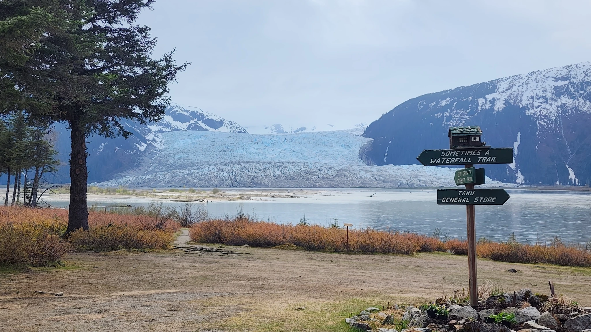 Hole-In-The-Wall Glacier is directly across the river