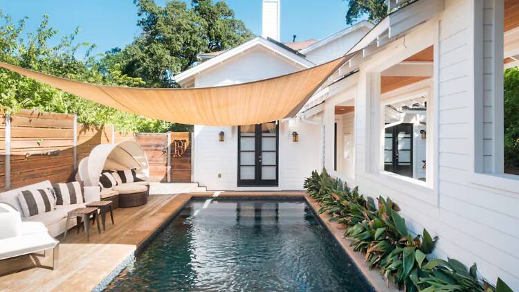 The Austin retreat with the heated pool The Austin retreat with the heated pool