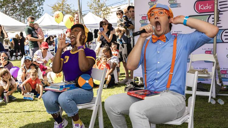 L.A. Kids Book Festival Meekah and Blippi perform at the L.A. Kids Book Festival