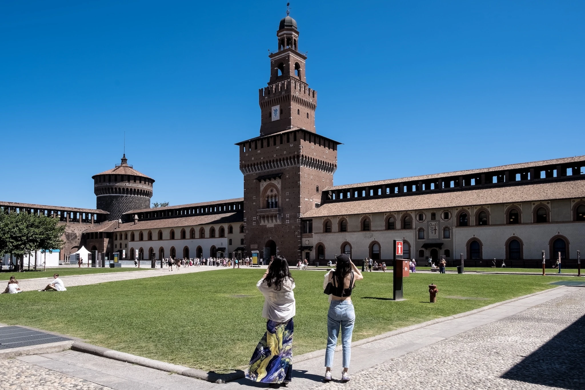 Castello Sforzesco, a medieval fortification from the 15th century, now housing several museums in Milan