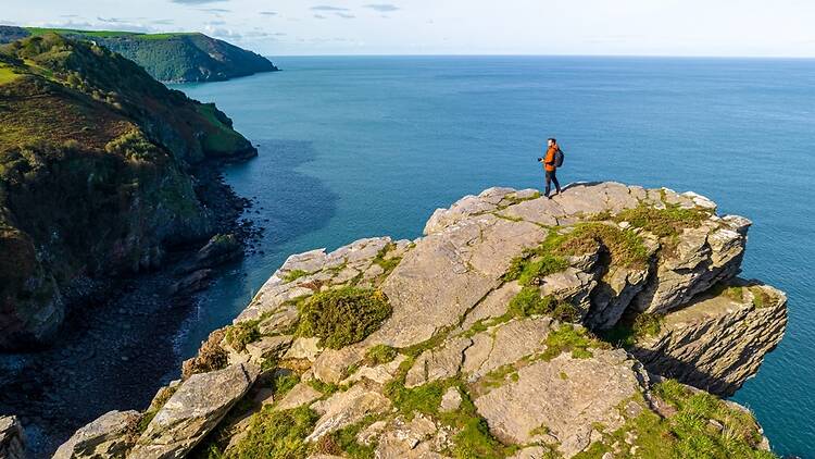 Tourist at Valley of Rocks, Exmoor Tourist at Valley of Rocks, Exmoor
