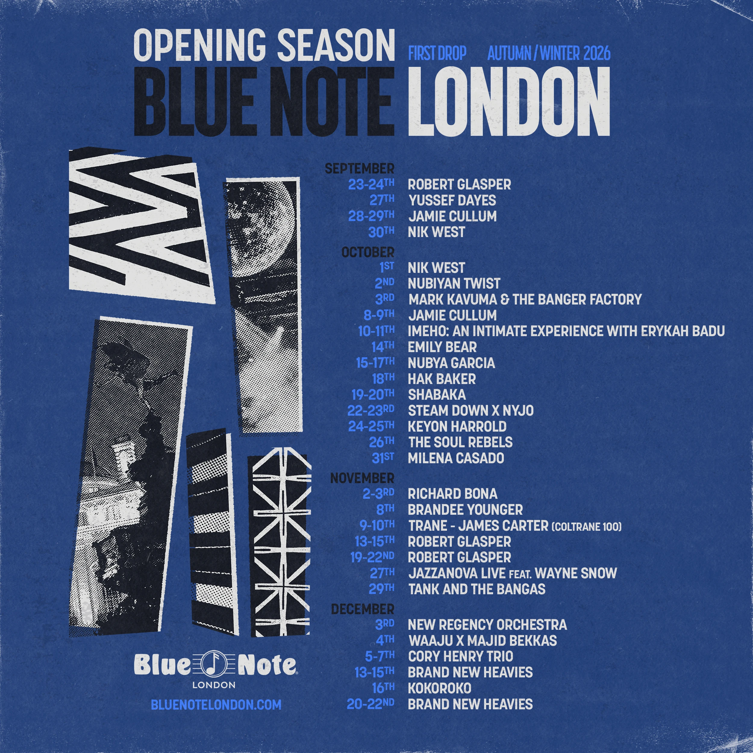 Blue Note Jazz Bar London opening season poster