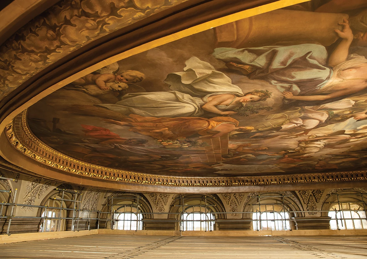 The painted ceiling of the Saloon at Blenheim Palace