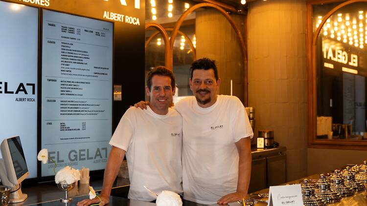 Lluis Cintas i Albert Roca, a la dreta, a El Gelat