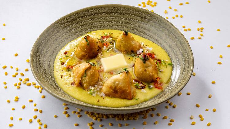 The samosa over Moradabadi dal