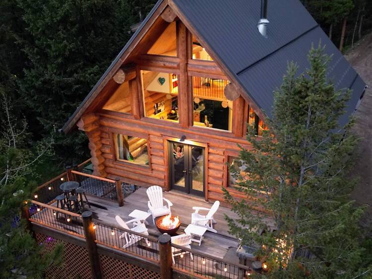 The log cabin by South Boulder Creek The log cabin by South Boulder Creek