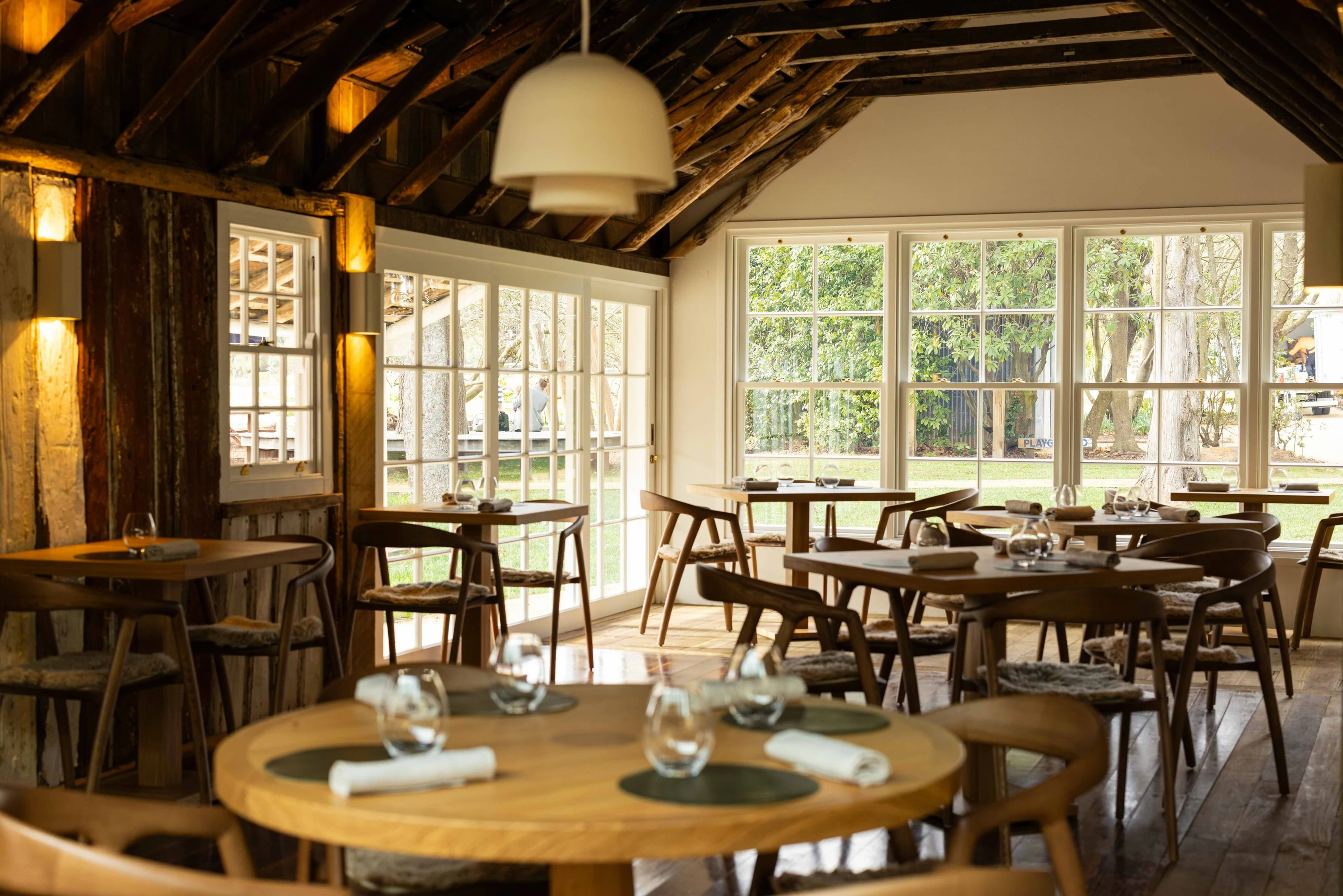Main dining room of Three Blue Ducks Burradoo