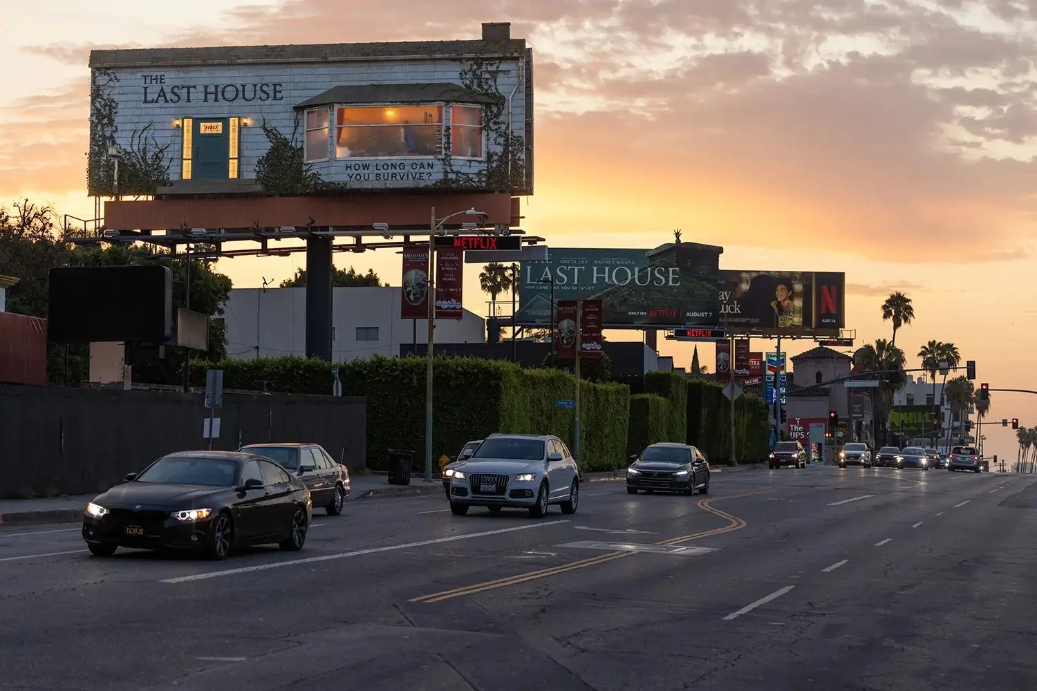 'The Last House' billboard on Sunset Boulevard