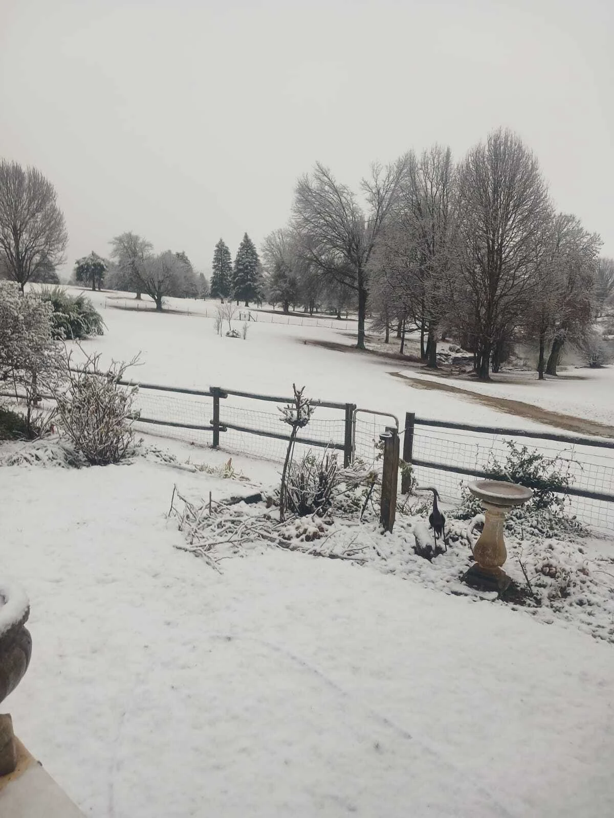 Underberg in KZN is covered in a blanket of snow as the cold front sets in. 