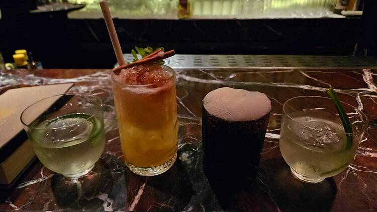 The drinks at The Library Bar