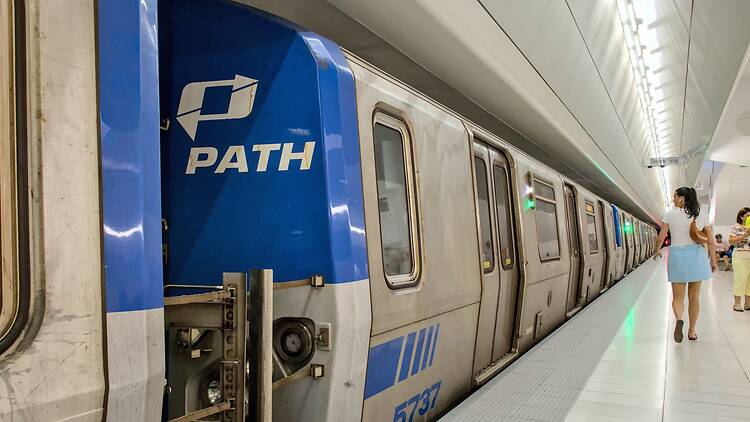 PATH train leaving World Trade Center PATH train leaving World Trade Center