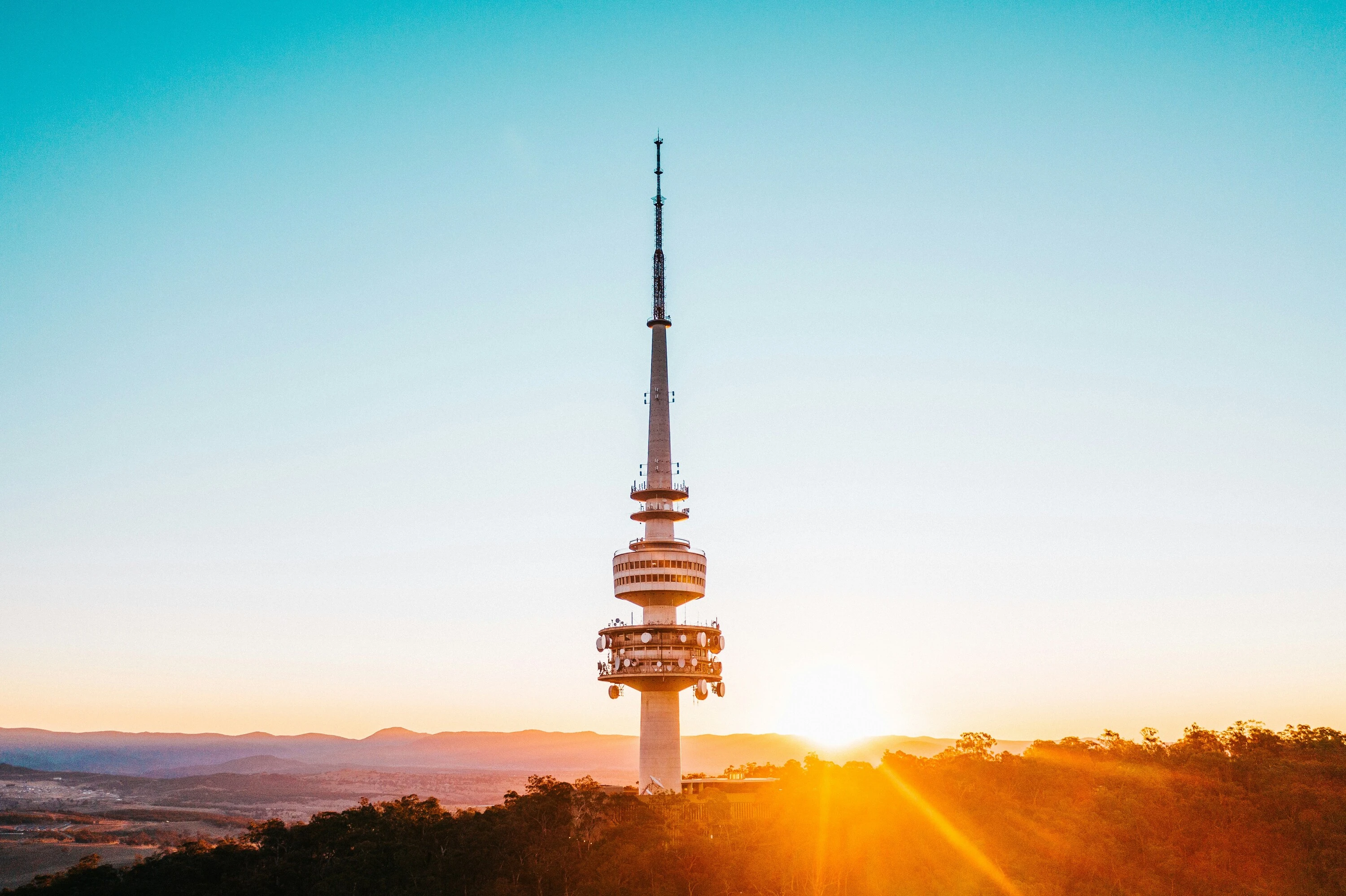 Telstra Tower at sunset