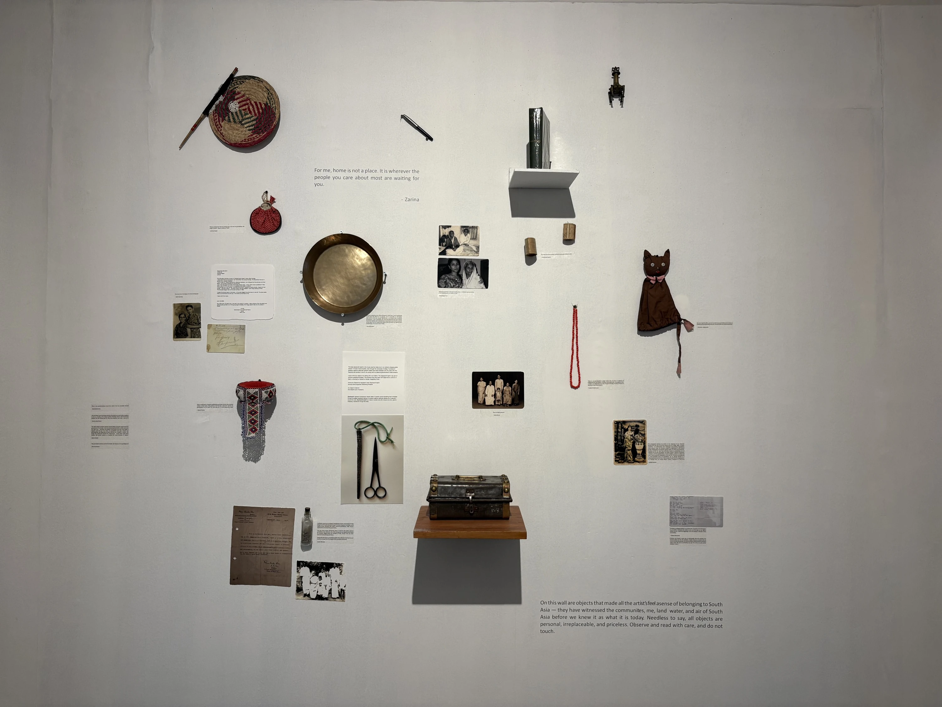 Personal objects on display