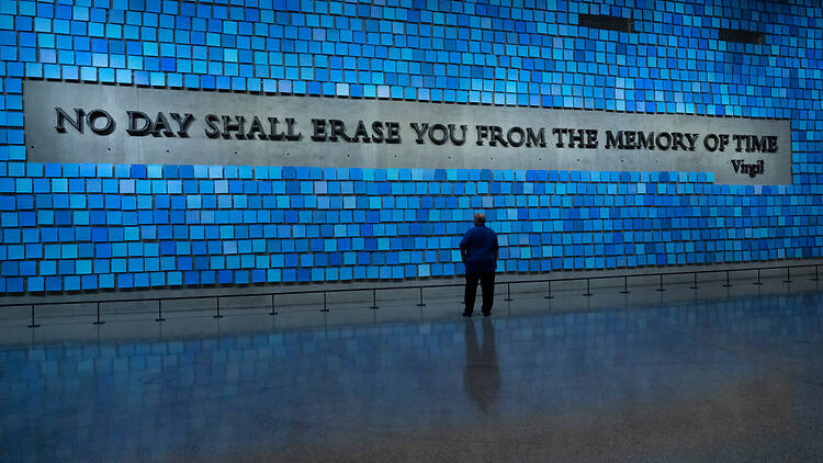 Bill Spade stands in front of the memorial wall at the 9/11 Memorial & Museum. Bill Spade stands in front of the memorial wall at the 9/11 Memorial & Museum.