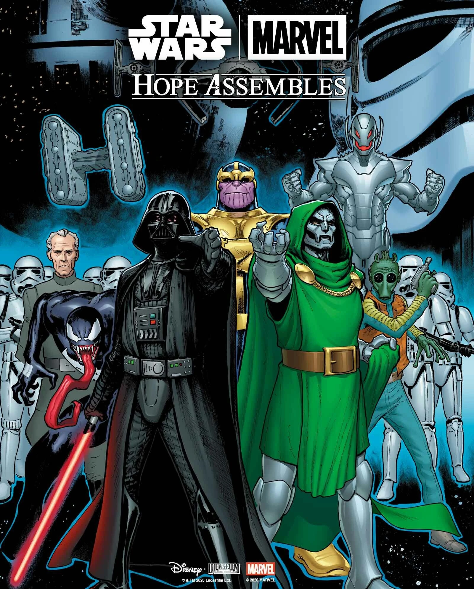 Star Wars/Marvel: Hope Assembles with Darth Vader, Doctor Doom, Thanos, Venom and others