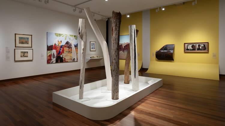Ngarn Wa’ngal: Art of the gum tree Art on display in a gallery.