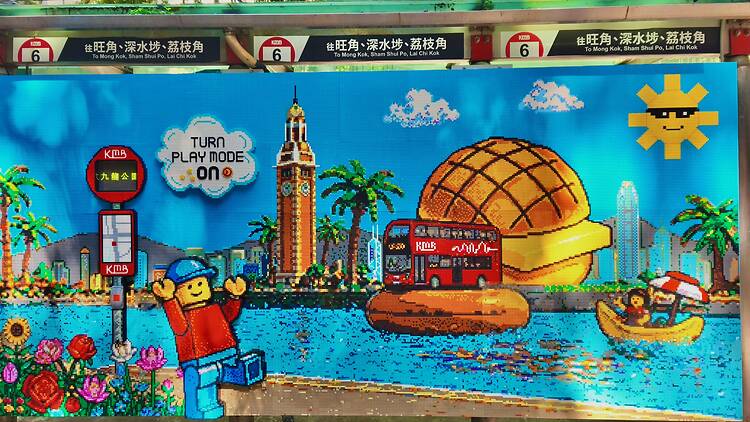 Lego bus stop 尖沙咀 Lego 互動巴士站
