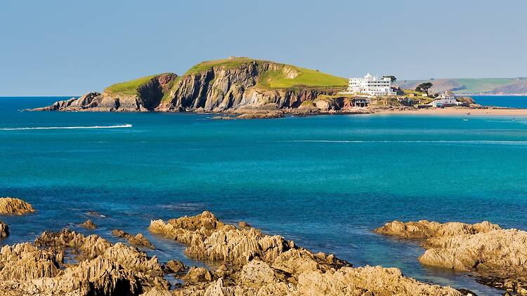 Burgh Island is directly off the southern coast of Devon