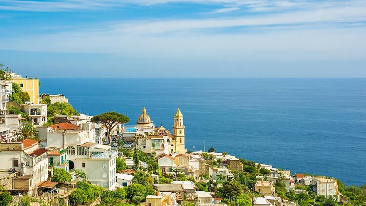 Beautiful view of the town of Praiano in Amalfi Coast, Italy Beautiful view of the town of Praiano in Amalfi Coast, Italy