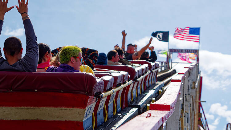 Rollercoaster in Coney Island Rollercoaster in Coney Island