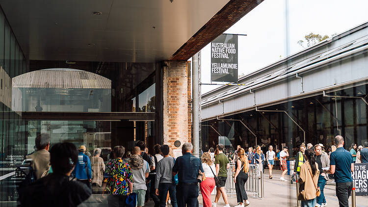 Australian Native Food Festival people outside Carriageworks in Sydney