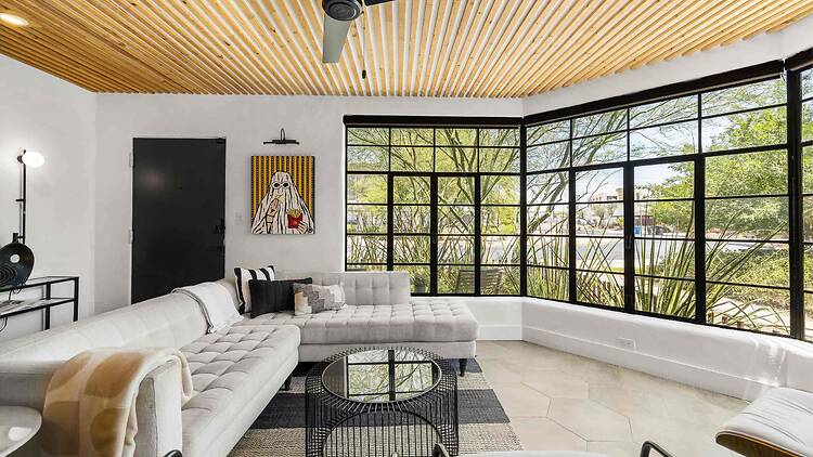 The huge modern home with a spa