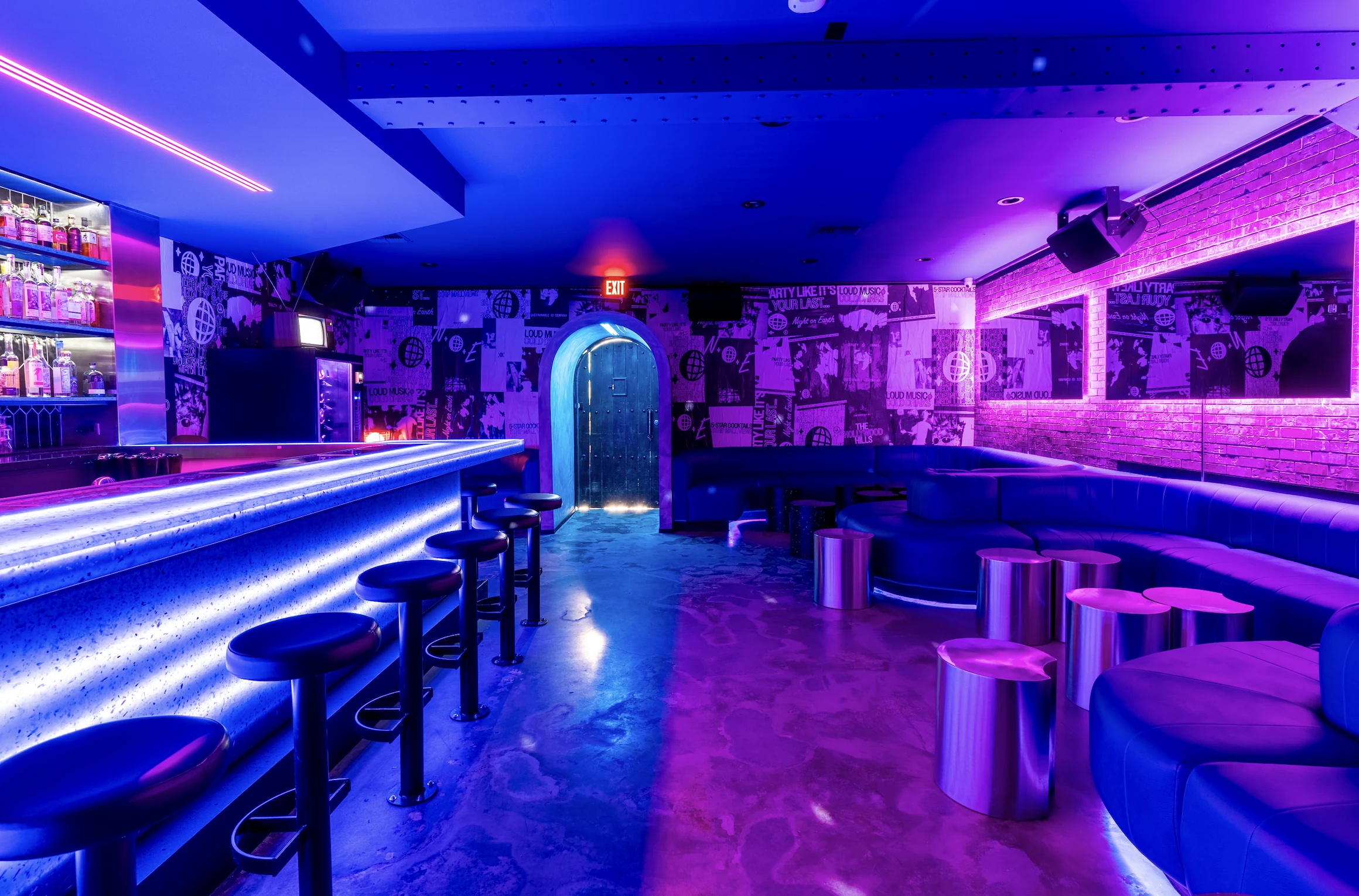 The neon-lit interior of Night on Earth.