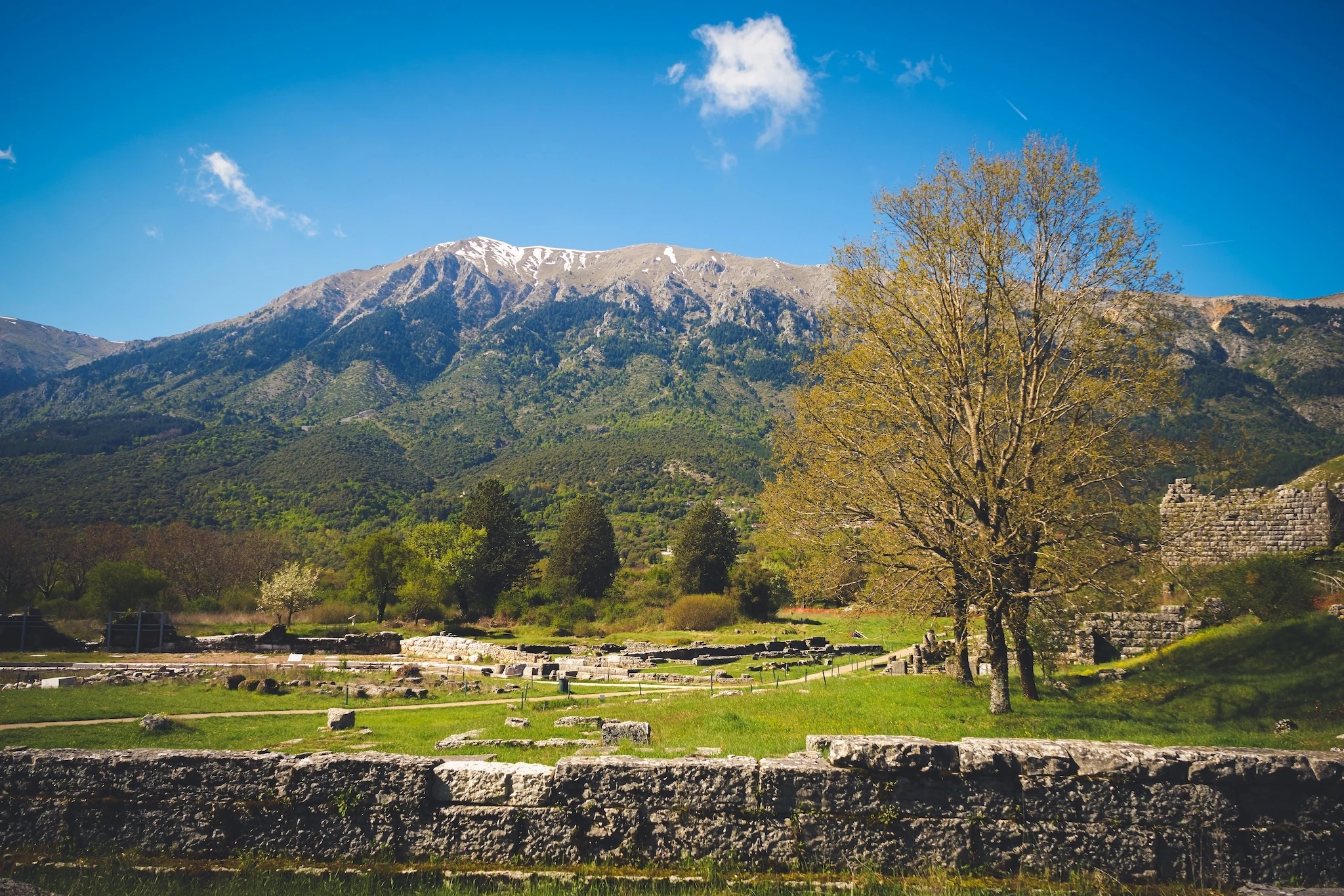 Ruins of ancient theater in Dodoni, Greece