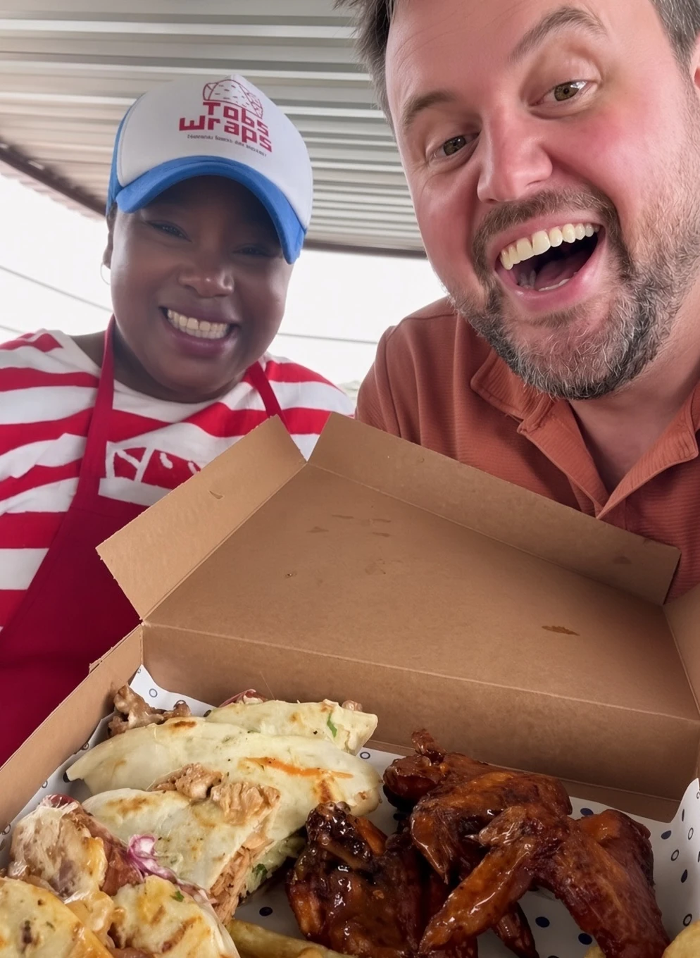 Nick Hamman and Thobile Sibeko, founder of Tobs Wraps