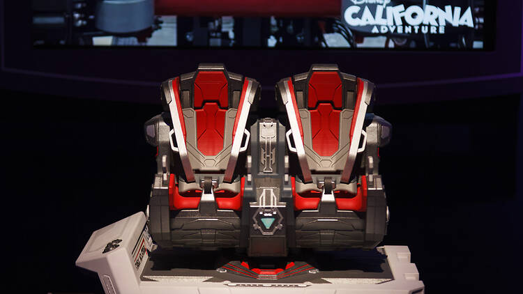 Stark Flight Lab at Disney California Adventure ride vehicle model at D23 2026