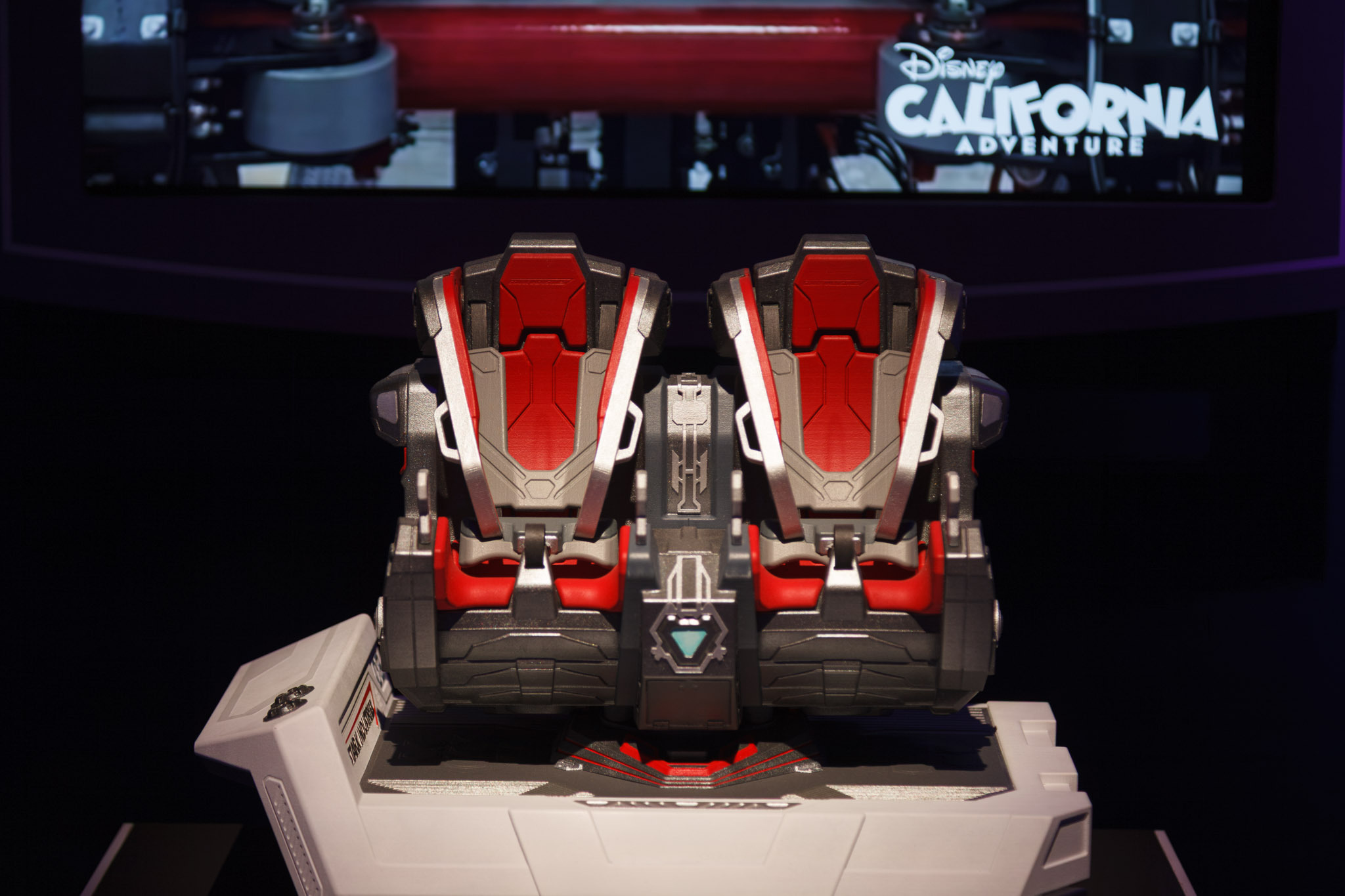 Stark Flight Lab at Disney California Adventure ride vehicle model at D23 2026
