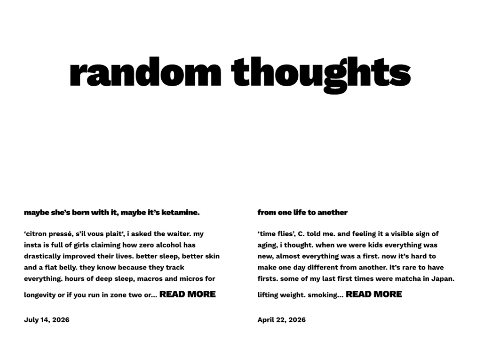 random thoughts