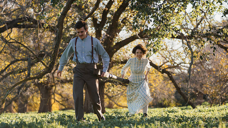 My Brilliant Career Couple running in garden